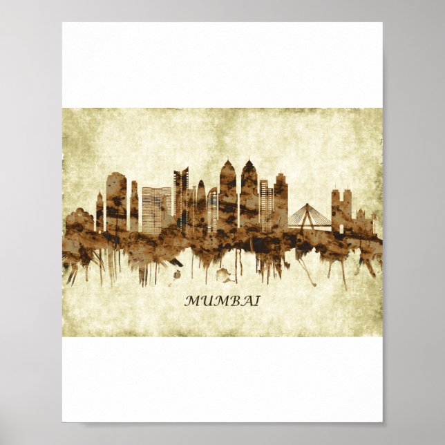 Poster Mumbai India Cityscape (Frente)