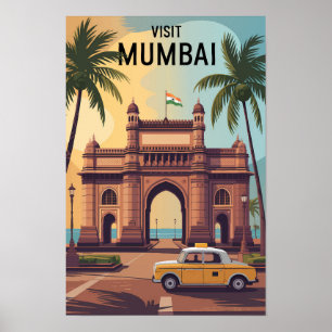 Poster Mumbai Índia Portão da Índia Ilustração Viagem