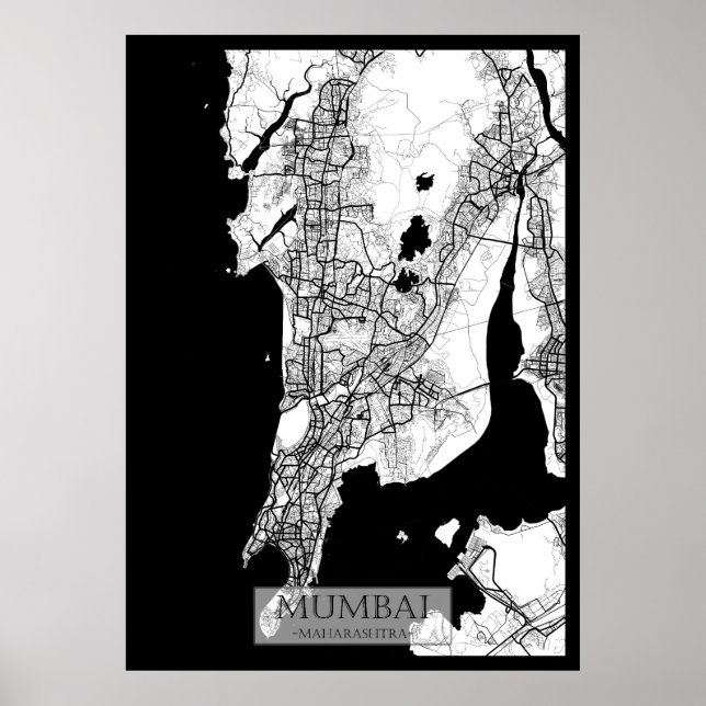 Poster Mumbai Maharashtra Map (Frente)