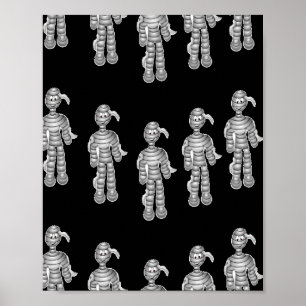 Poster Múmias felizes em preto