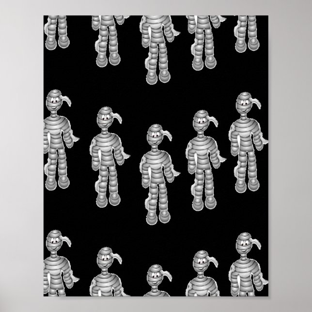 Poster Múmias felizes em preto (Frente)