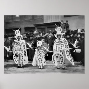 Poster Mummers Parada, dia do ano novo, 1909