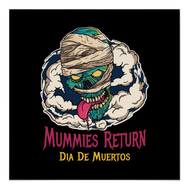 Pôster Mummies Dia De Muertos - Dia dos Mortos (Frente)