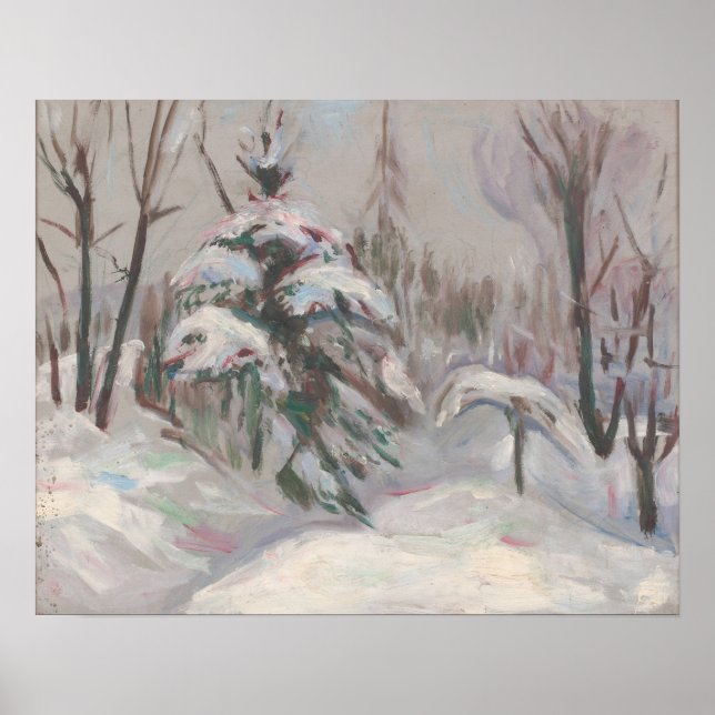Poster Munch - Floresta de Inverno 1927 (Frente)
