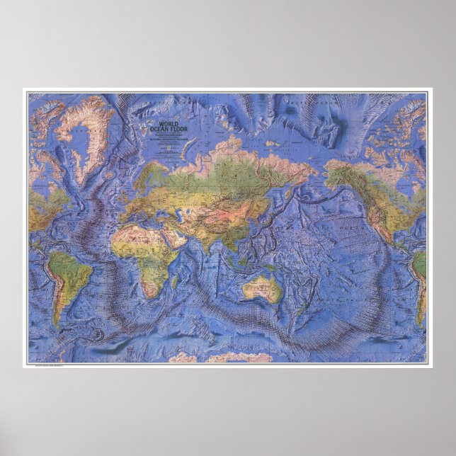 Poster " Mundo: 1981 O MAPA OCEAN-Floor ... (Frente)