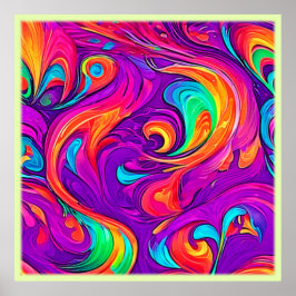 Poster Mundo Colorido: Padrões Fluidos
