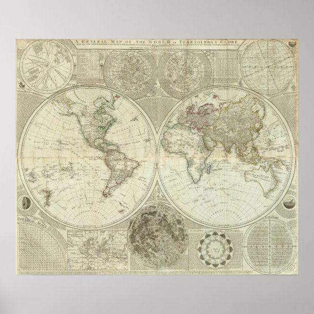 Poster Mundo Composto ou globo terrestre (Frente)