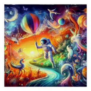 Pôster Mundo do Astronauta Wimsical