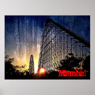 Poster Mundo do roller coaster da mamba do divertimento