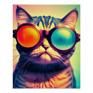 Pôster Mundo do Sonho Psicodélico do Gato Funky