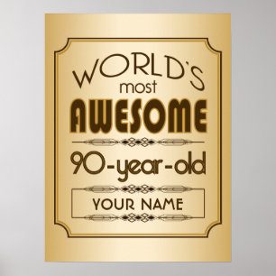 Poster Mundo Dourado da celebração do aniversário do 9