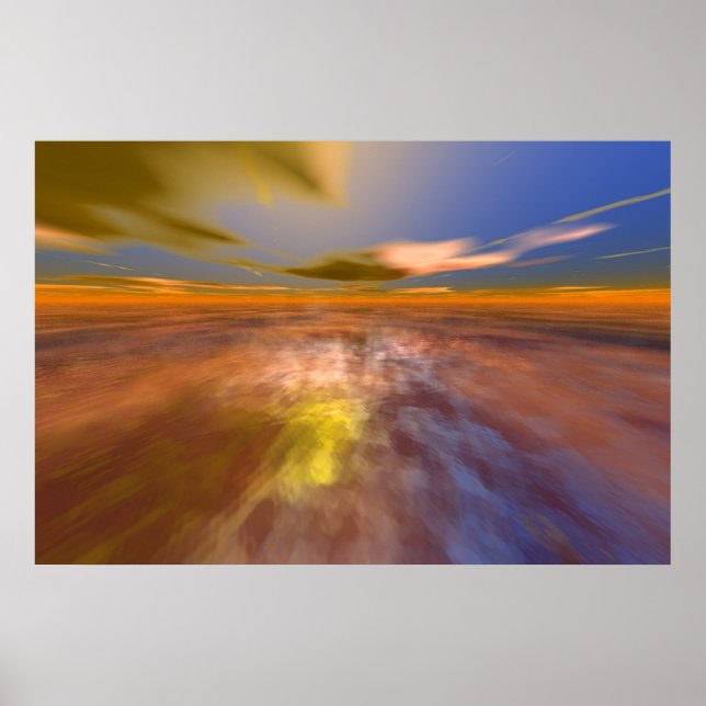 POSTER MUNDO HYPERION, CÉU DE PAISAGEM ALIENÍGENA ,NUVENS (Frente)