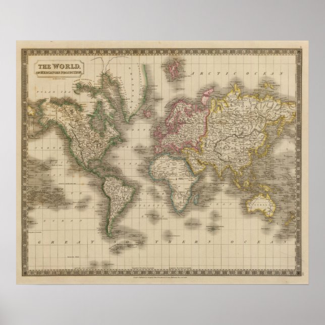 Poster Mundo, Projeção do Mercator 2 (Frente)