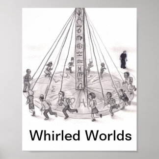 Poster Mundos Rebentados. Pessoas rodando a astrologia