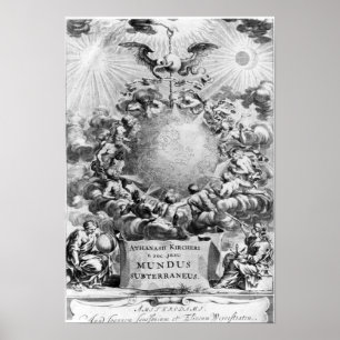 Poster Mundus Subterraneus por Athanasius Kircher