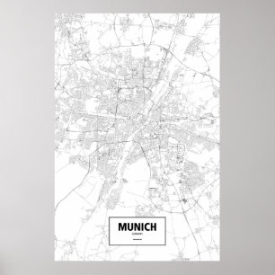 Pôster Munich, Alemanha (preto no branco)