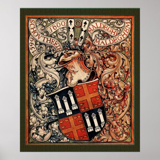 Pôster Município de Maldegem, Bélgica (Vintage CoA) (Frente)