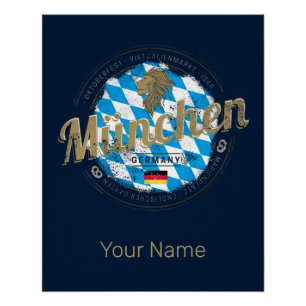 Pôster Munique Bavaria Vintage Oktoberfest Alemanha