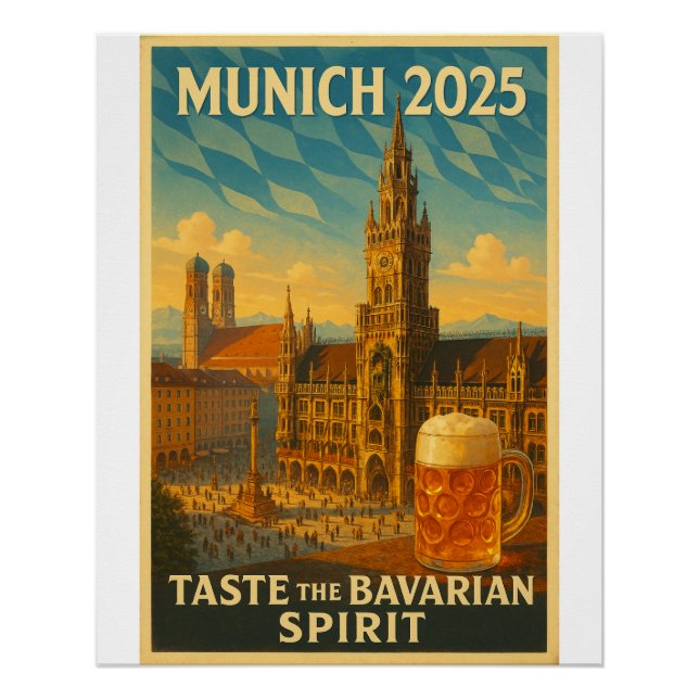 Pôster Munique - "Bavarian Charm Art (Frente)