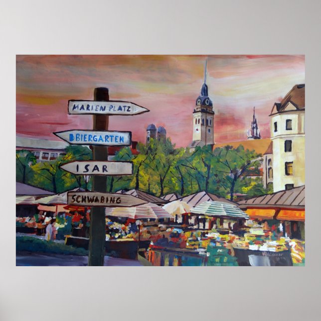 Poster Munique Viktualienmarkt (Frente)