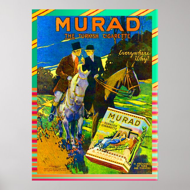 Poster Murad Cigarros 1910 O Cigarro Turco (Frente)