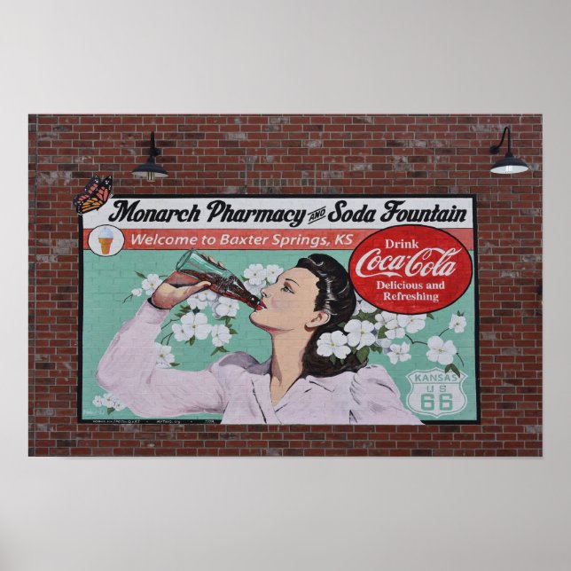 Poster Mural Celebra a Rota 66, Baxter Springs, Kansas (Frente)