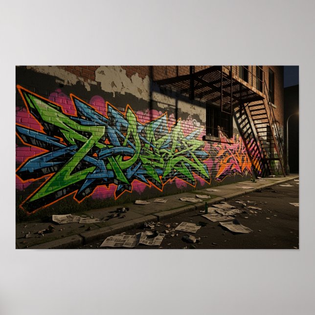 Poster Mural de Grafite Wildstyle (Frente)