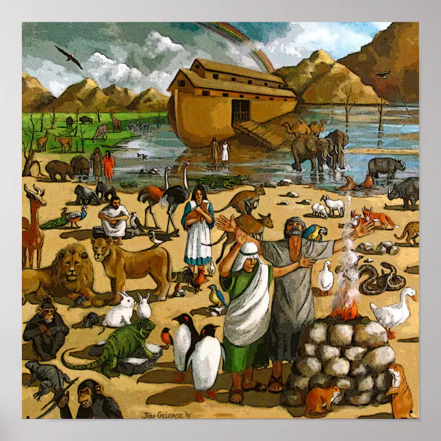 版画 Ake Holm #100 Noaks ark Pôster Mural De Noé E Arca: Animais, Arco-Íris, Arte | Zazzle Brasil