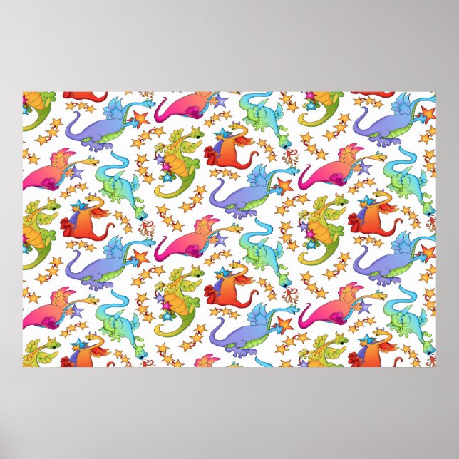 Pôster Mural de Parede Infantil Dinossauro Berçári (Frente)