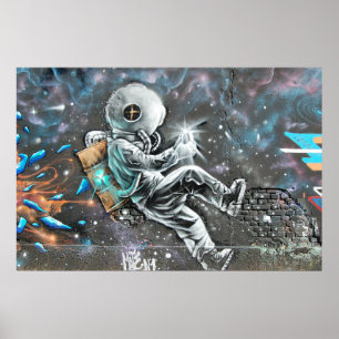 Poster Mural do Astronauta em Astoria Queens Nova York