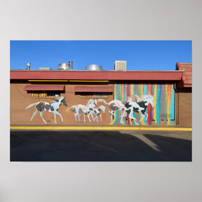 Poster Mural dos Cavalos Pintados Correndo, Tucumcari, No (Frente)