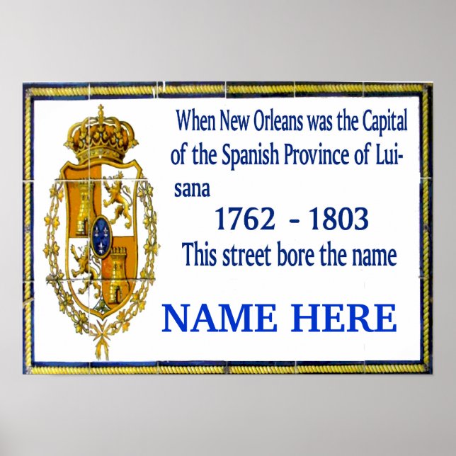 Pôster Mural espanhol personalizado (Frente)