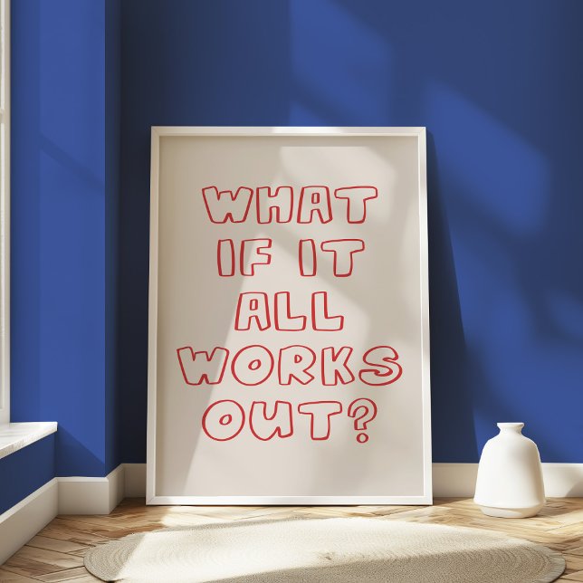 Poster Mural Vermelha Otimista Desenhada Mão Inspiraciona (Criador carregado)