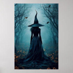 Poster Muralha Vintage da Floresta Escura da Bruxa