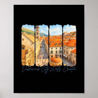 Poster Muralhas da Cidade de Dubrovnik Croácia Viagem Pin