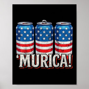 Poster Murica 4 De Julho Bandeira Americana Soda Cans Pat