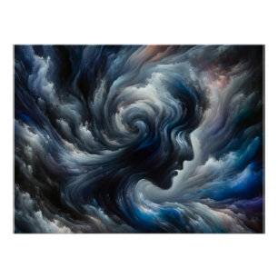 Pôster Murmurios da Tempestade Rosto Abstrato nas Nuvens