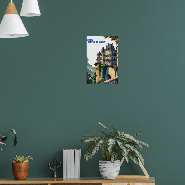Poster "Murmurios do Château – Arte de Linha Elegante do  (Sala de Estar 1)