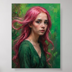 Poster Murmurios em Rosa e Verde