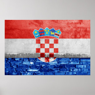Poster Muro de bandeira da Croácia
