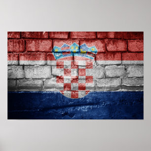 Poster Muro de bandeira da Croácia