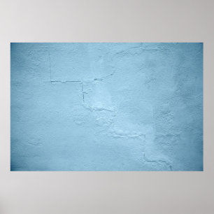Poster Muro de betão pintado azul durante o dia