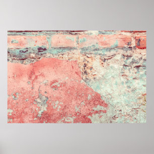 Poster Muro de betão texturizado velho com defeitos natur