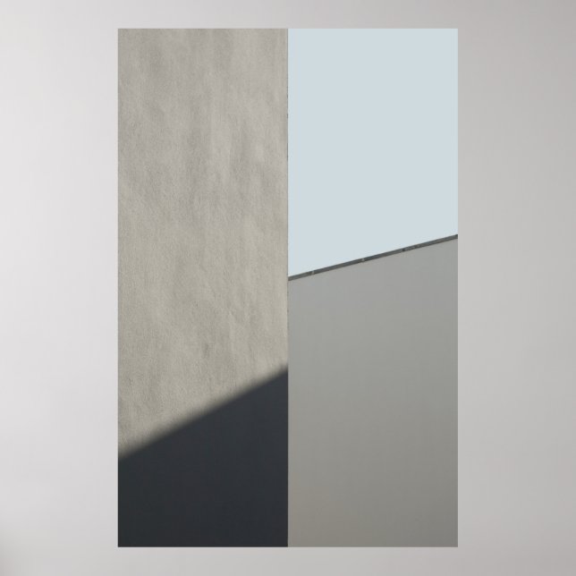 Poster Muro de concreto branco pela manhã (Frente)