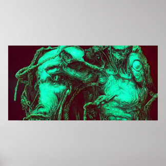 Poster Muro de Criatura Verde Semelhante à Besta