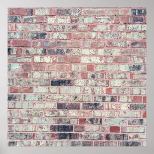 Pôster Muro de Grunge Vermelho Vermelho Cinzento