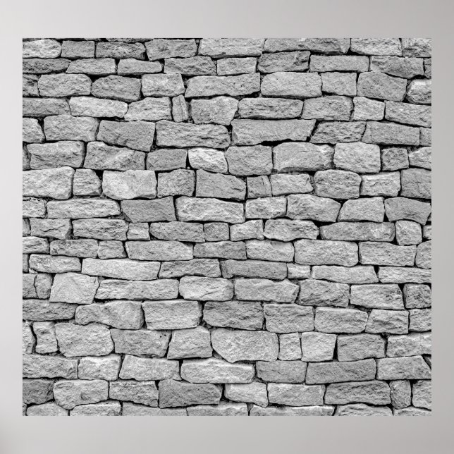 Poster Muro de pedra cinza, fundo abstrato. (Frente)