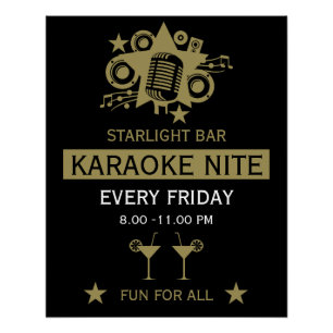 Pôster Muro de Promoção do Karaoke