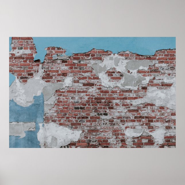 Poster Muro de tijolo castanho (Frente)