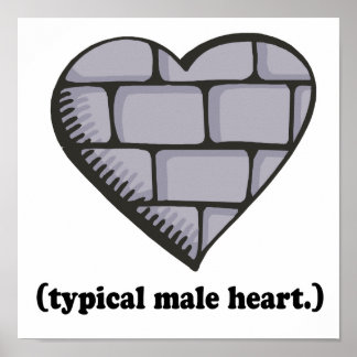 Pôster muro de tijolos típico do coração masculino